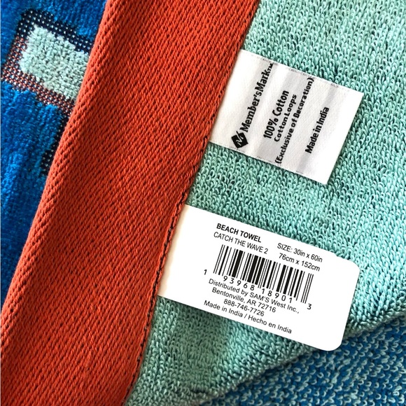 CATCH THE WAVE beach towel 30” x 60” - Picture 13 of 14